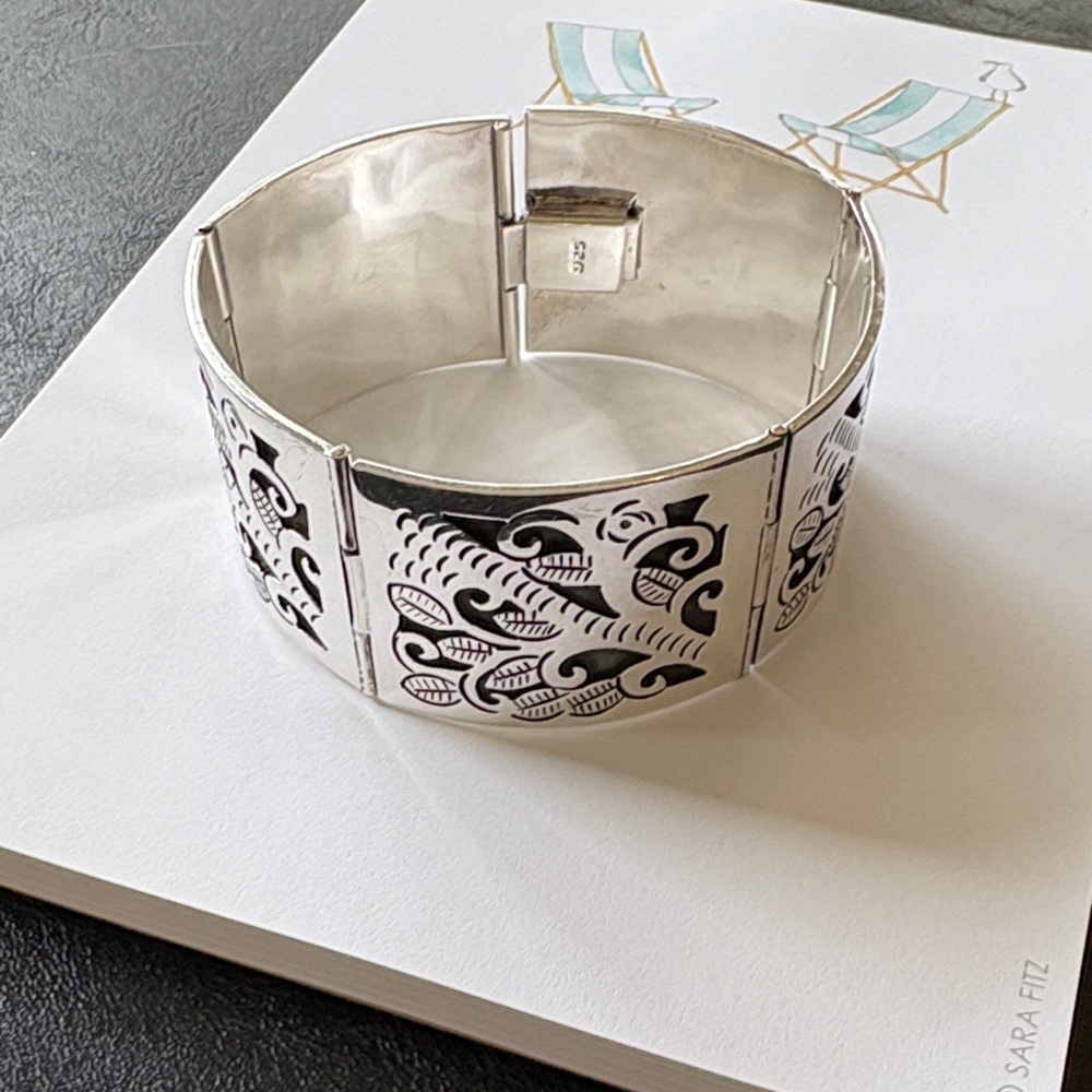 Silver Patterned Bracelet